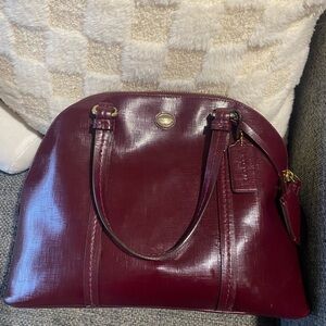 Coach Burgundy Leather Shoulder Bag